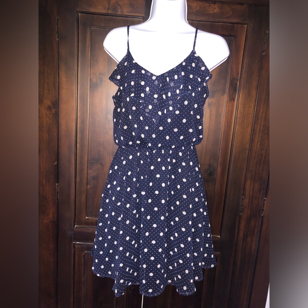 Urban Outfitters Lush Navy Polka Dot Dress Size Small